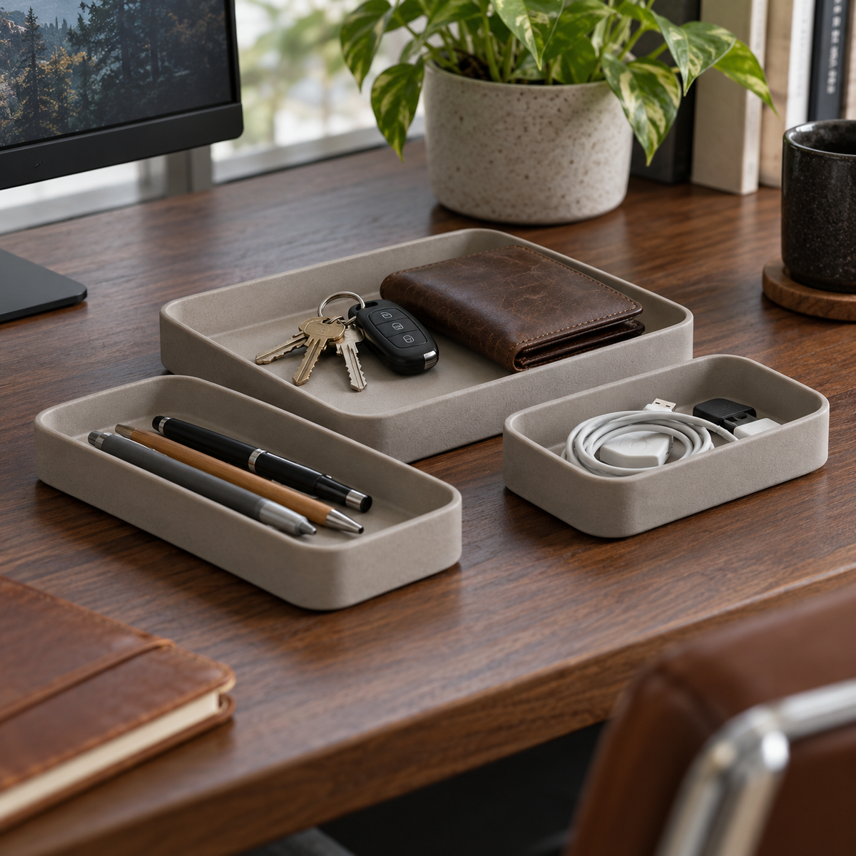Modular Desktop Organizer Tray Set